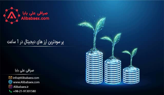 پرسودترین ارزهای دیجیتال در 1 ساعت